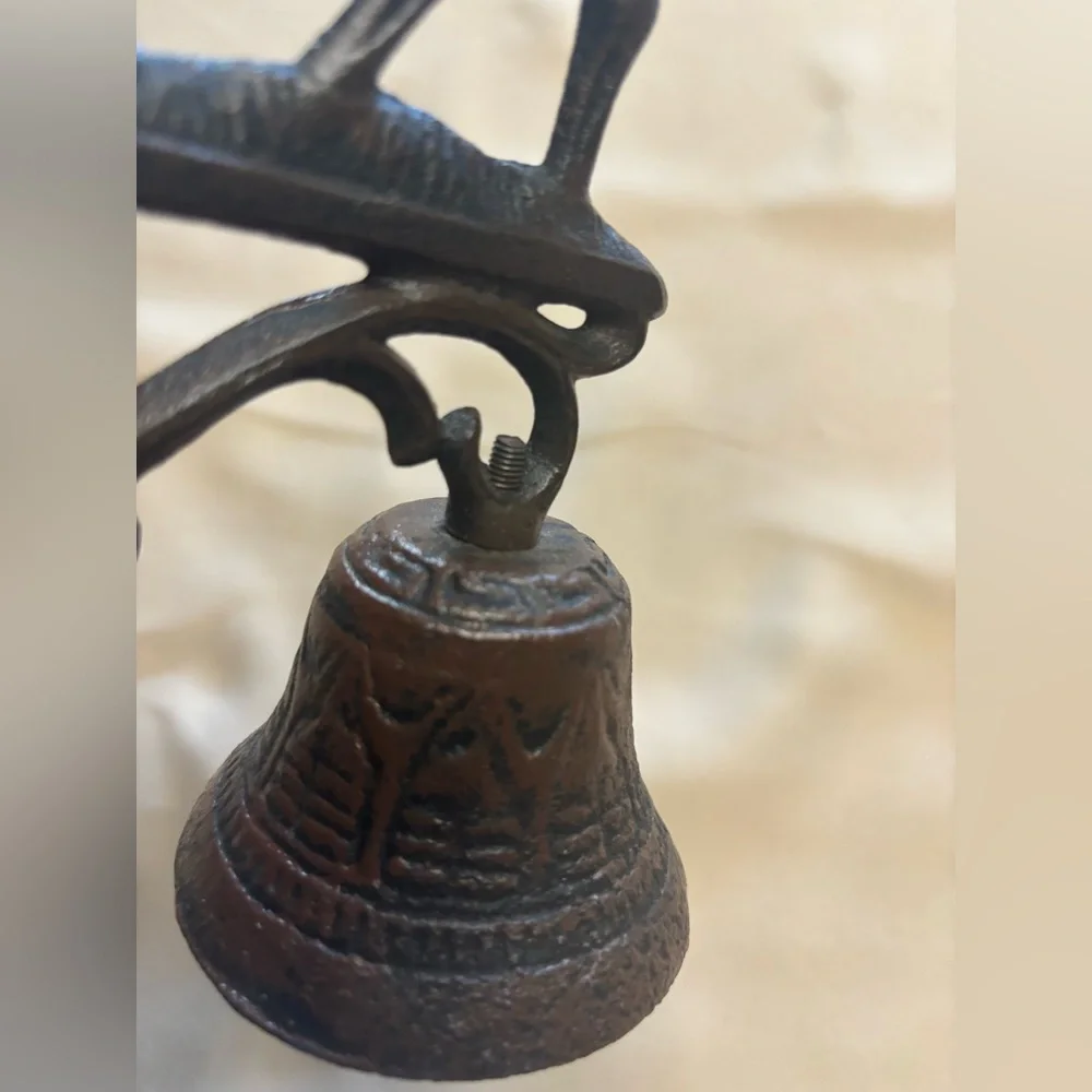 Cast Iron Moose Welcome Bell Wall Mounted Cabin‎ Decor Antique Brown NO BELL